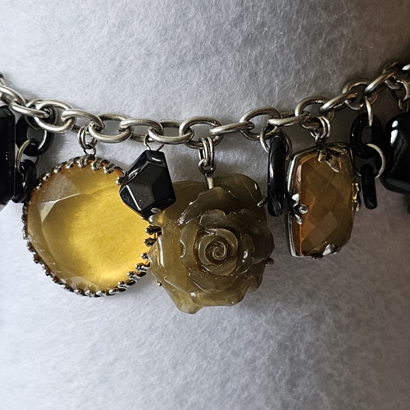 twos company charm necklace in bronze chain - Picture 4 of 7